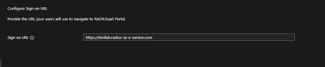 Enter your RADIUSaaS instance URL